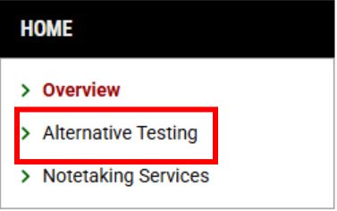 This image shows the home section of the student portal. Under the title 
