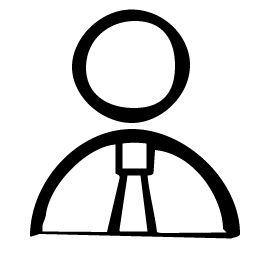 Icon of a person wearing a tie, representing faculty.