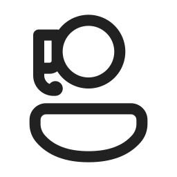 Icon of a support person representing canvas support